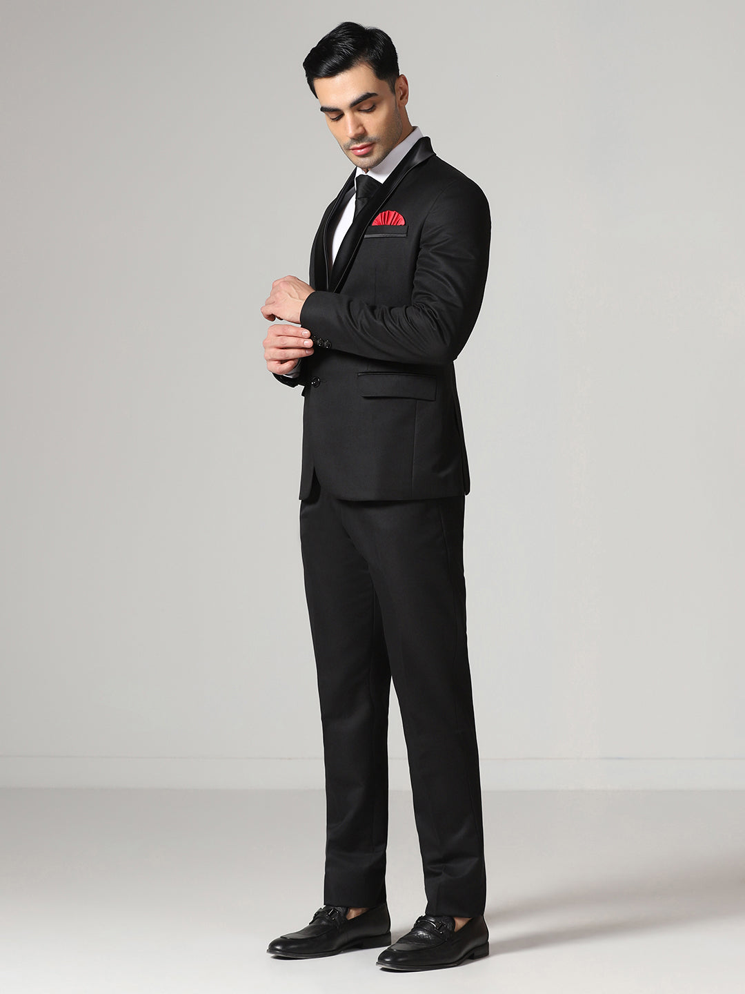 Black Tuxedo Blazer With Hanky For Men
