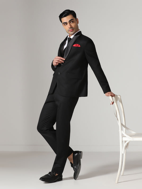Men Black Tuxedo Suit