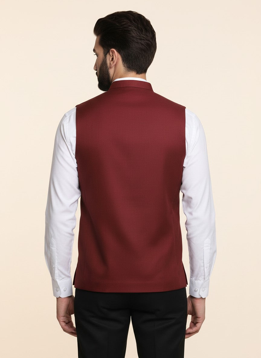 Men Maroon Nehru Jacket