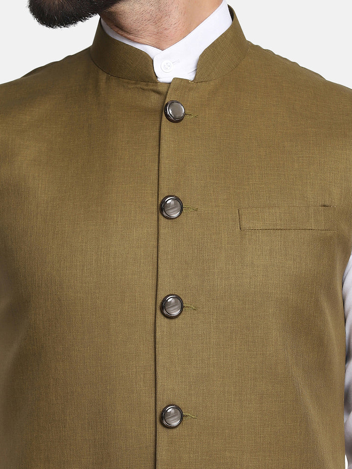 Men Green Nehru Jacket - Tahvo India