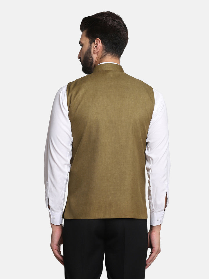 Men Green Nehru Jacket - Tahvo India