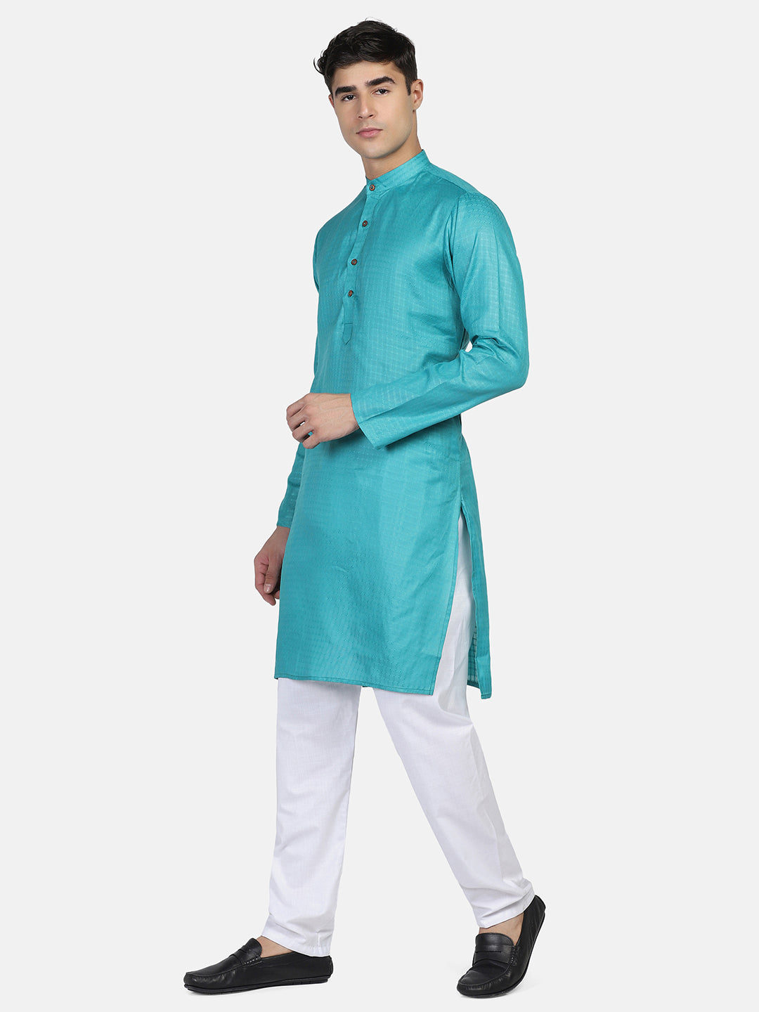 Men Green Slim Fit Kurta - Tahvo India