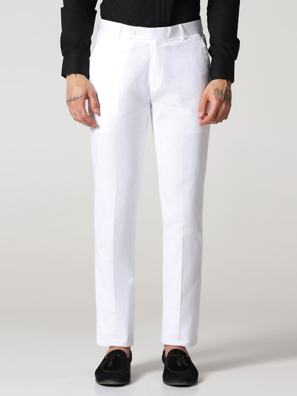 Men White Linen Trousers
