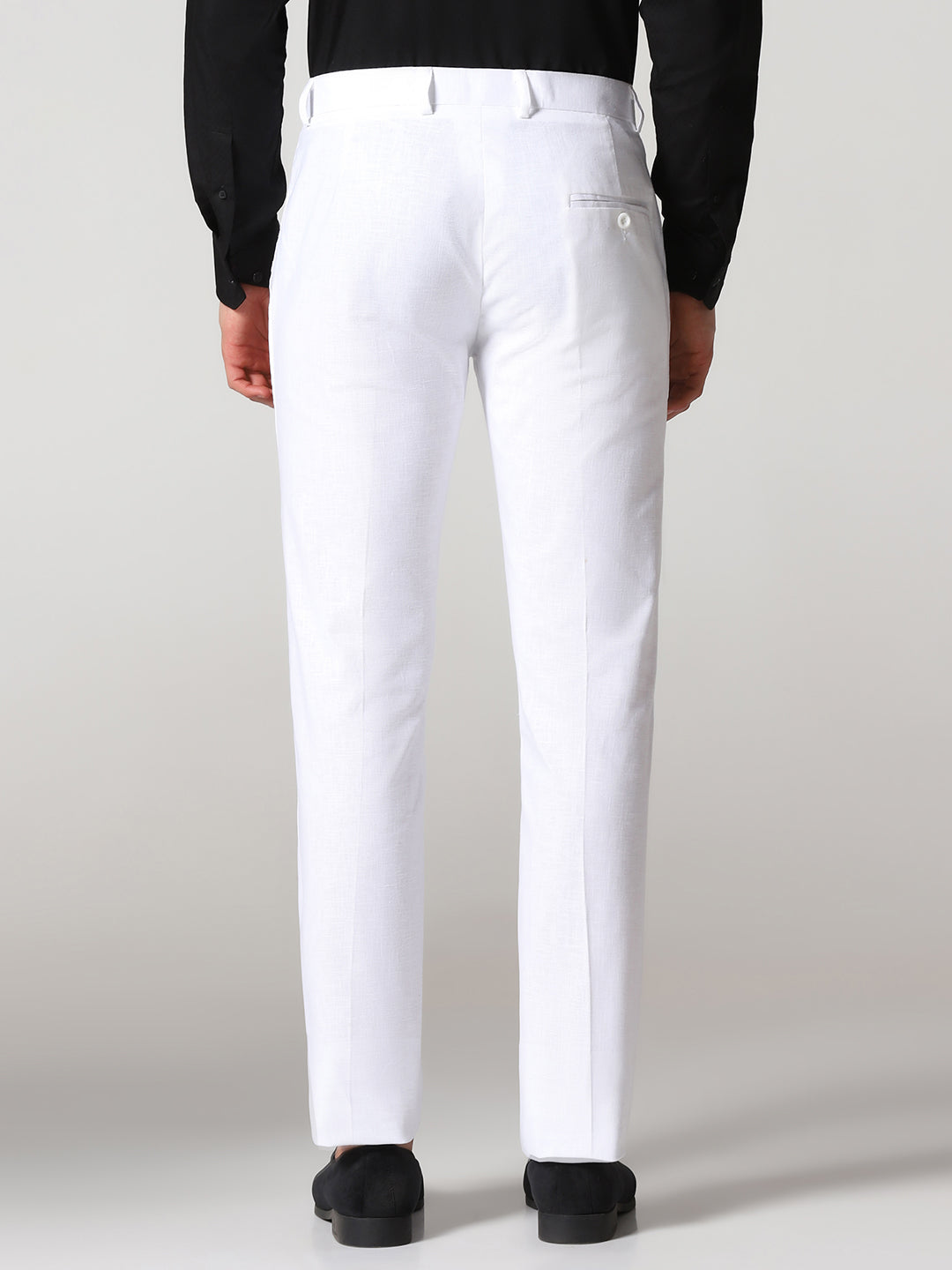 Men White Linen Trousers