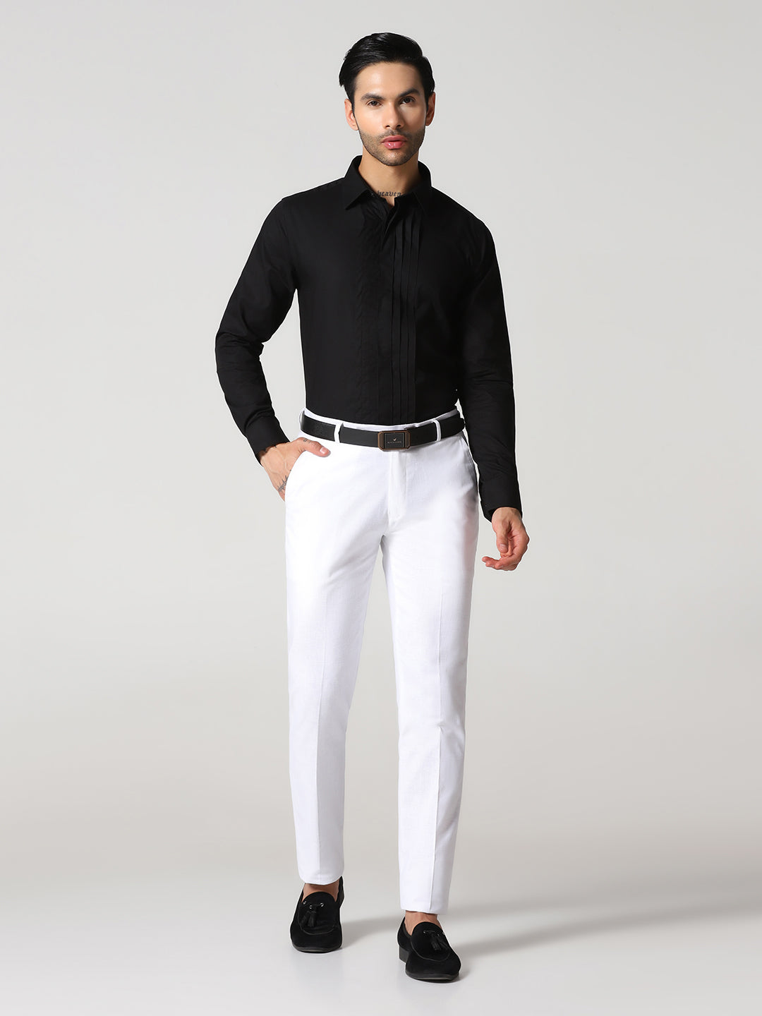 Men White Linen Trousers