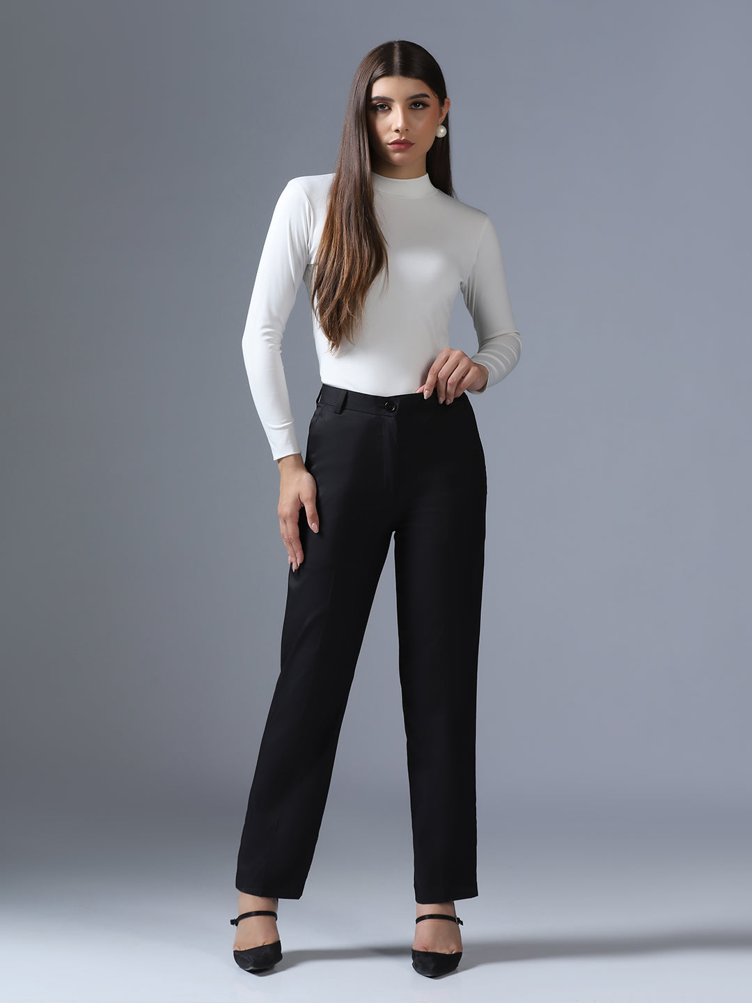 Women Black Slim Fit Trouser - Tahvo India