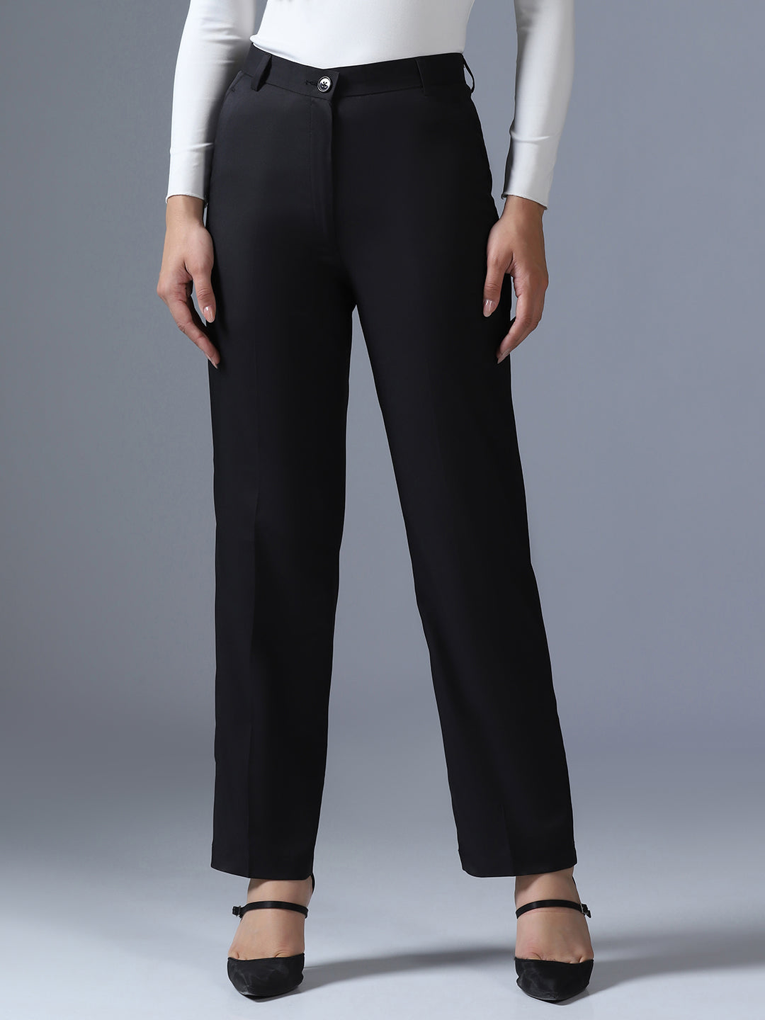 Women Black Slim Fit Trouser - Tahvo India