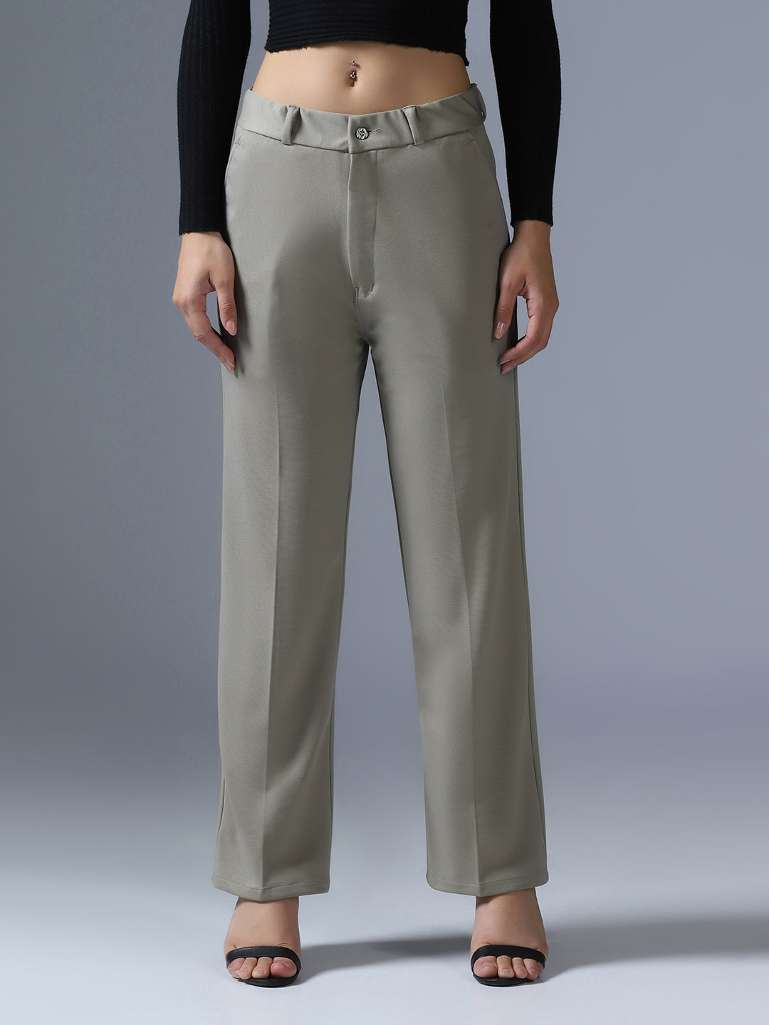 Women Light Grey Trouser - Tahvo India