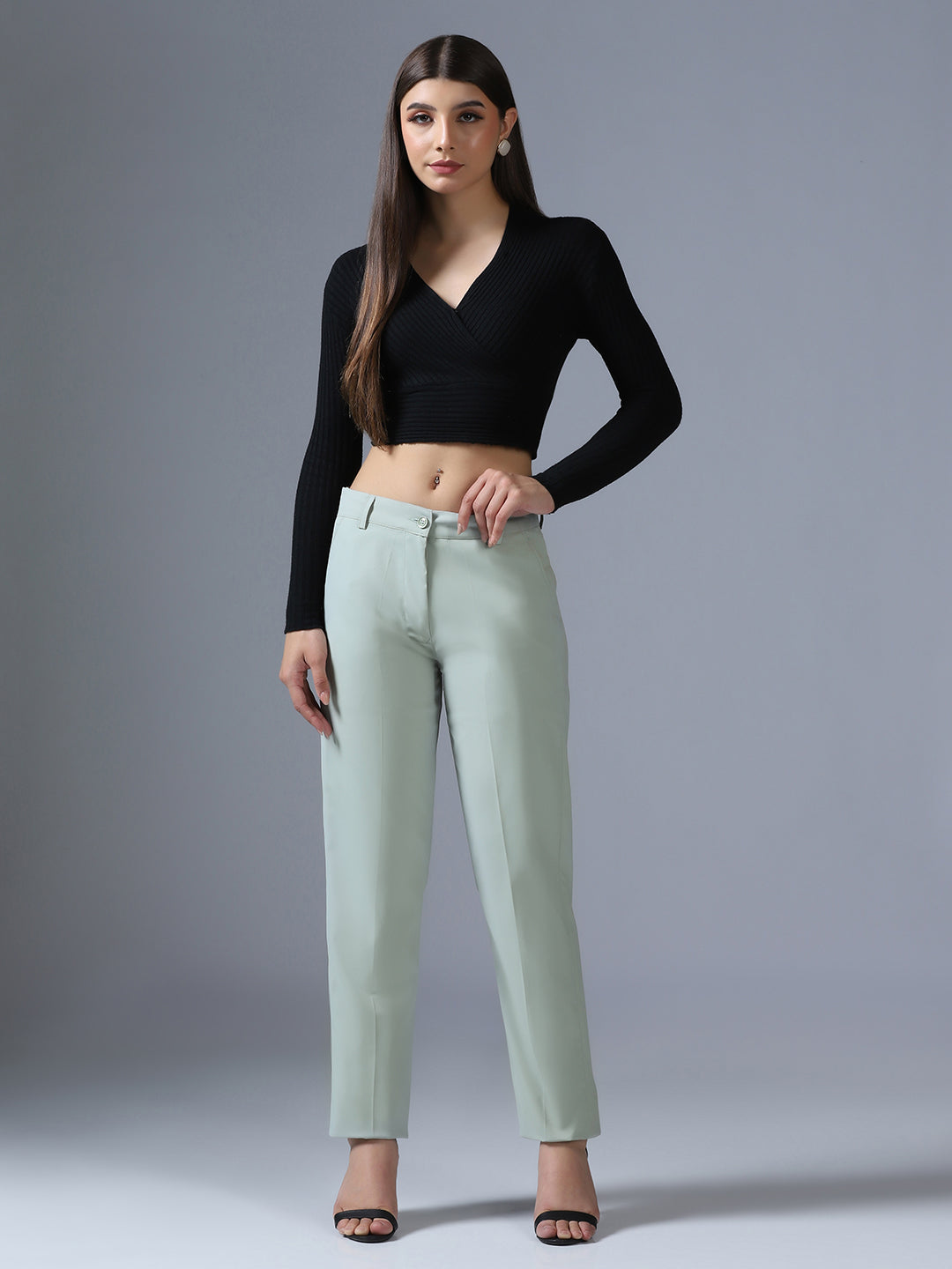 Women Pista green Trouser - Tahvo India