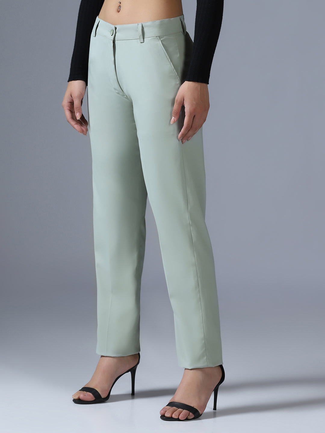 Women Pista green Trouser - Tahvo India