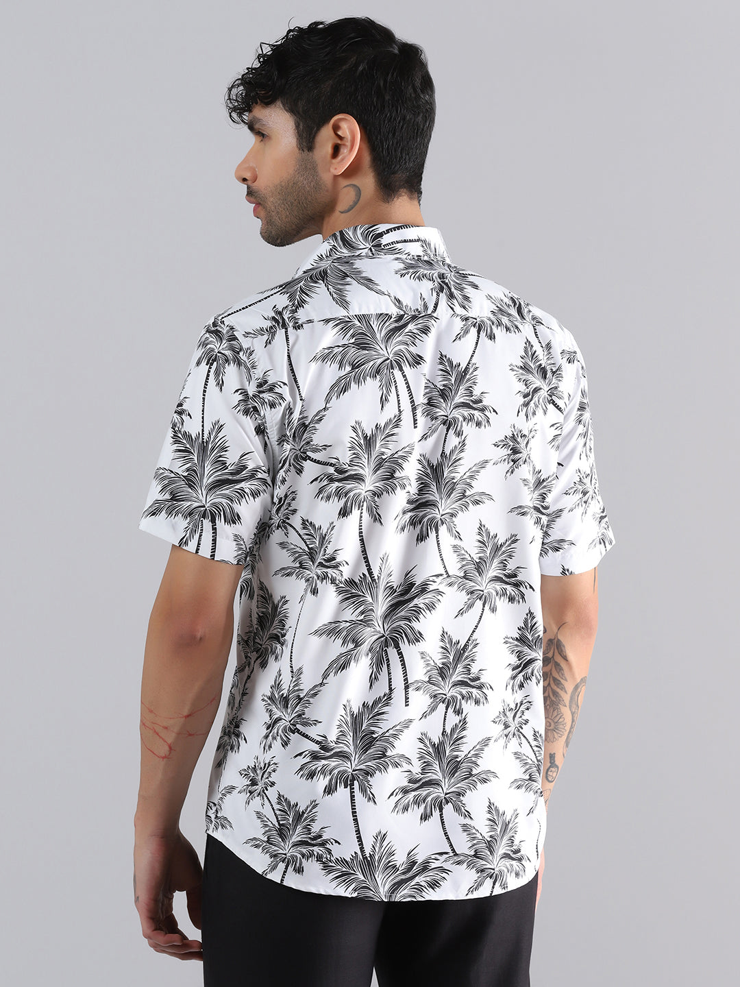 White Hawaiian Printed Half Sleeve Shirt