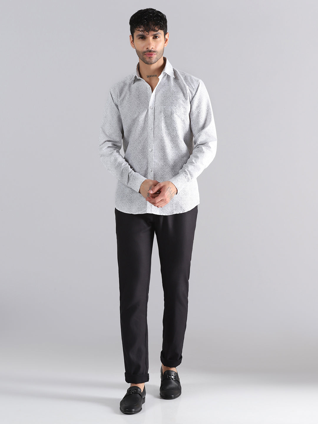 White Shirt with Subtle Swirl Shirt