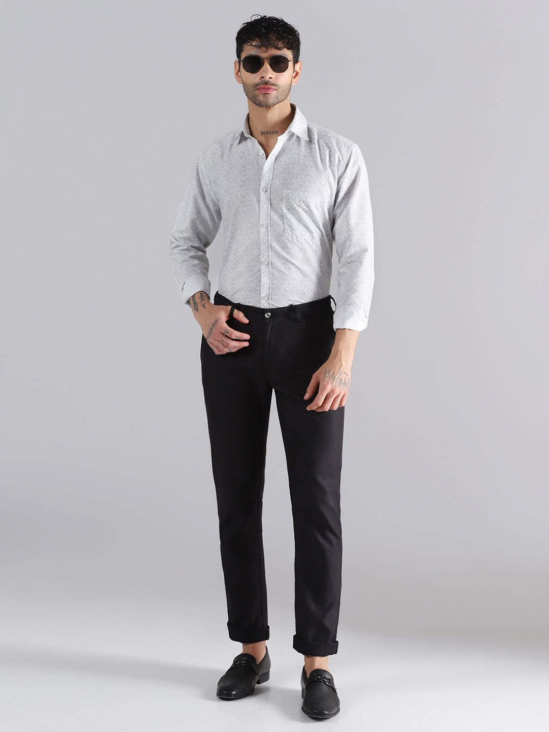 White Shirt with Subtle Swirl Shirt