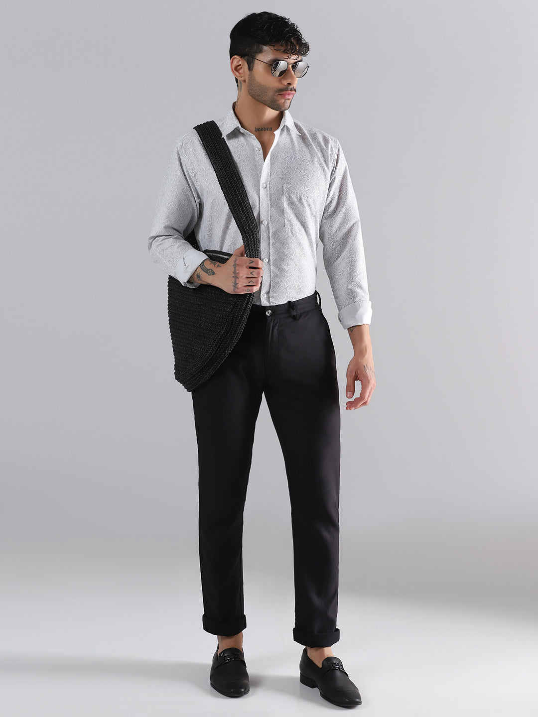 White Shirt with Subtle Swirl Shirt