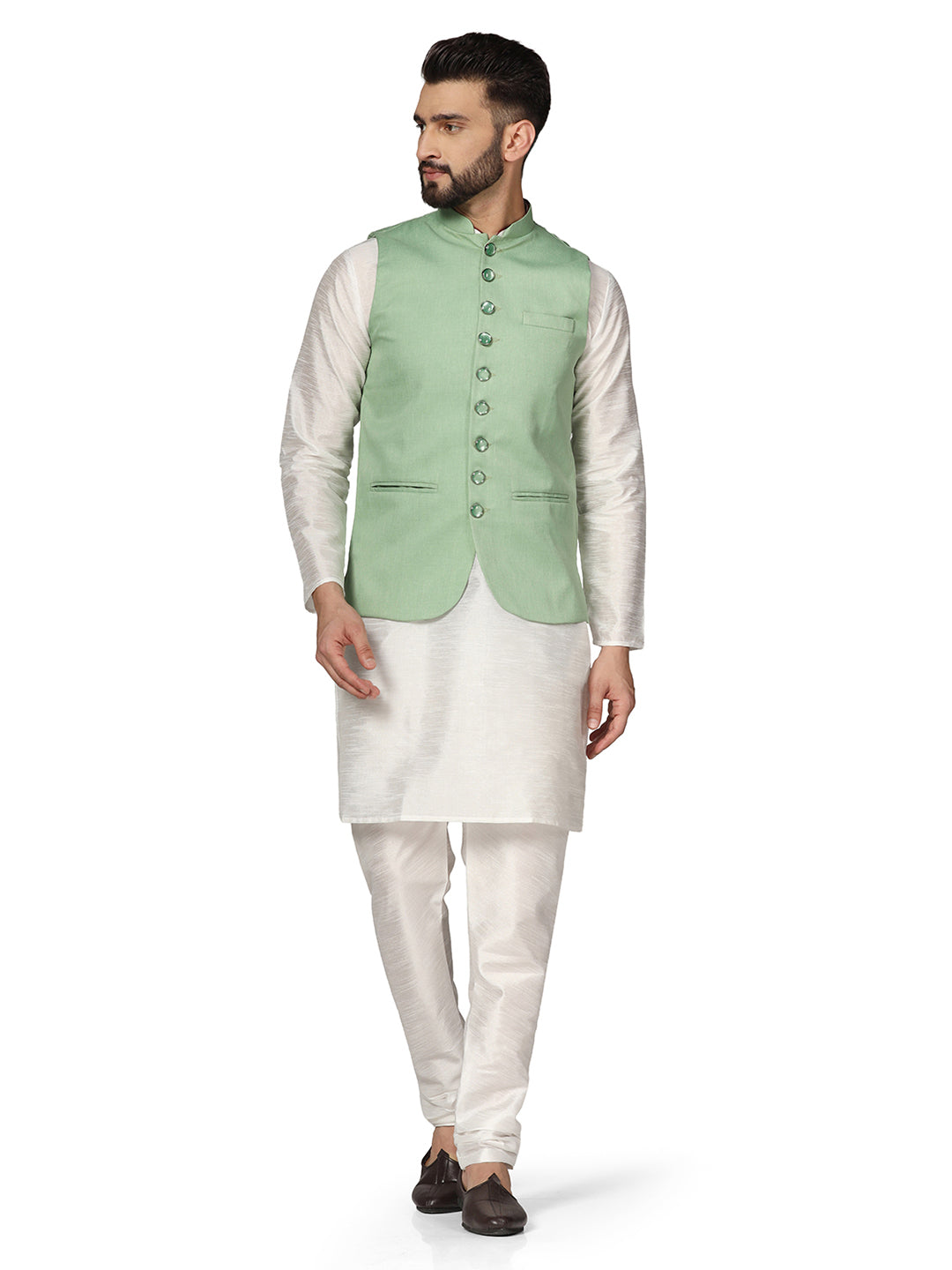 Men Kurta Set With Jacket - Tahvo India