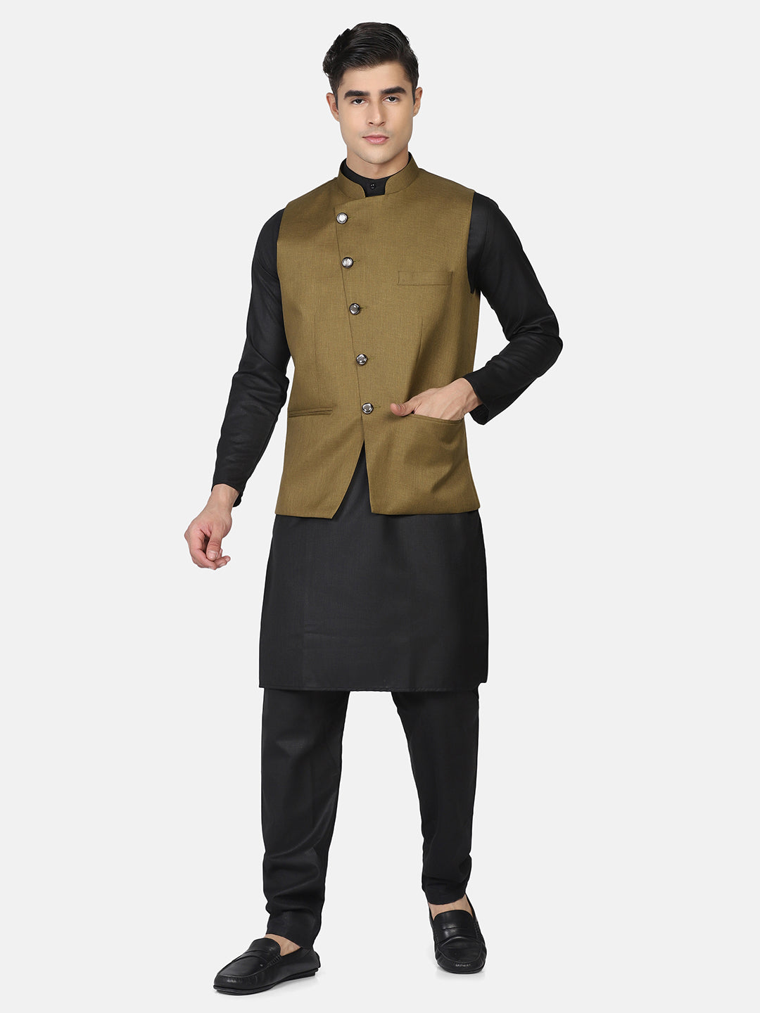 Men Kurta Set With Jacket - Tahvo India