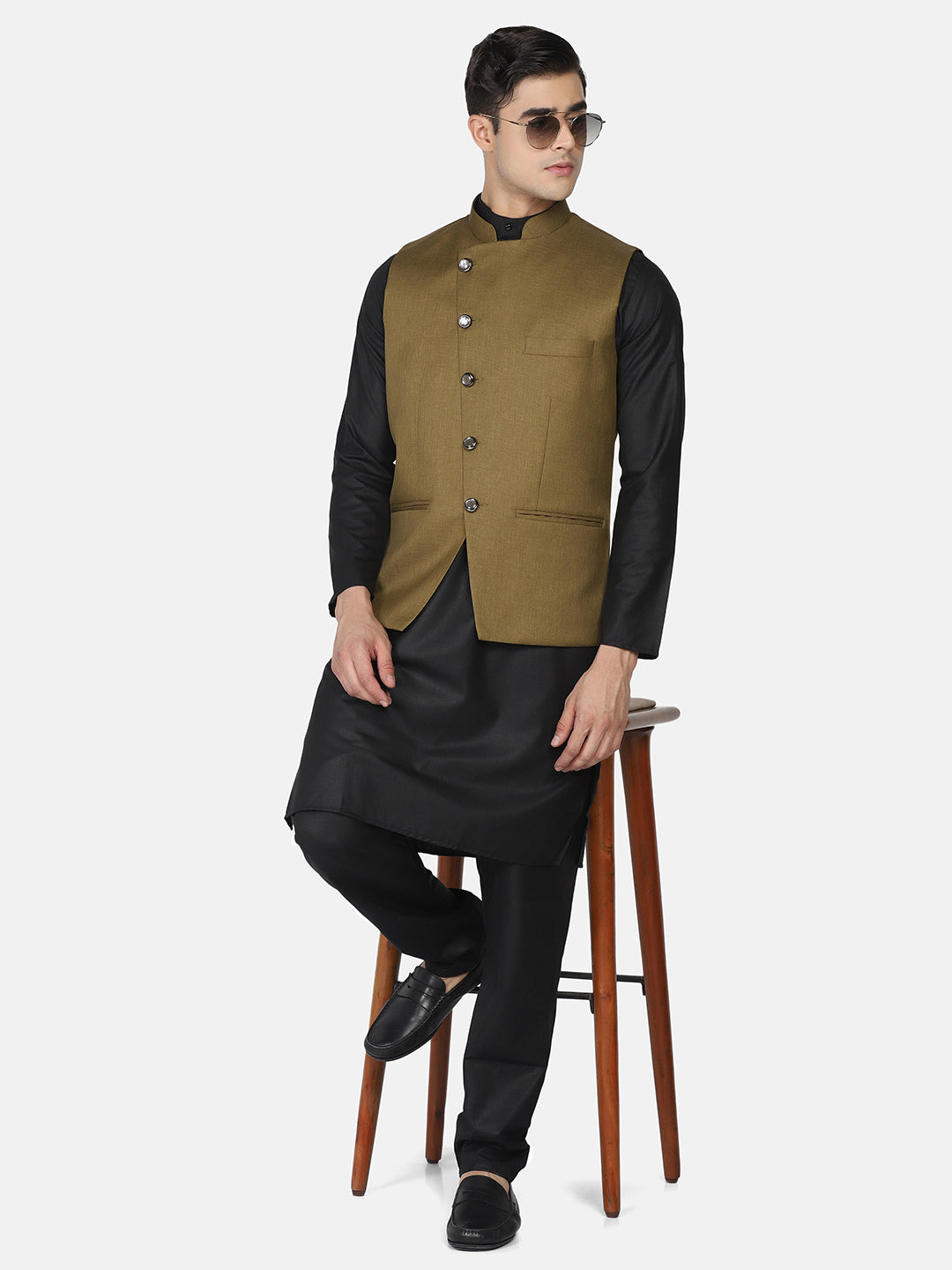 Men Kurta Set With Jacket - Tahvo India