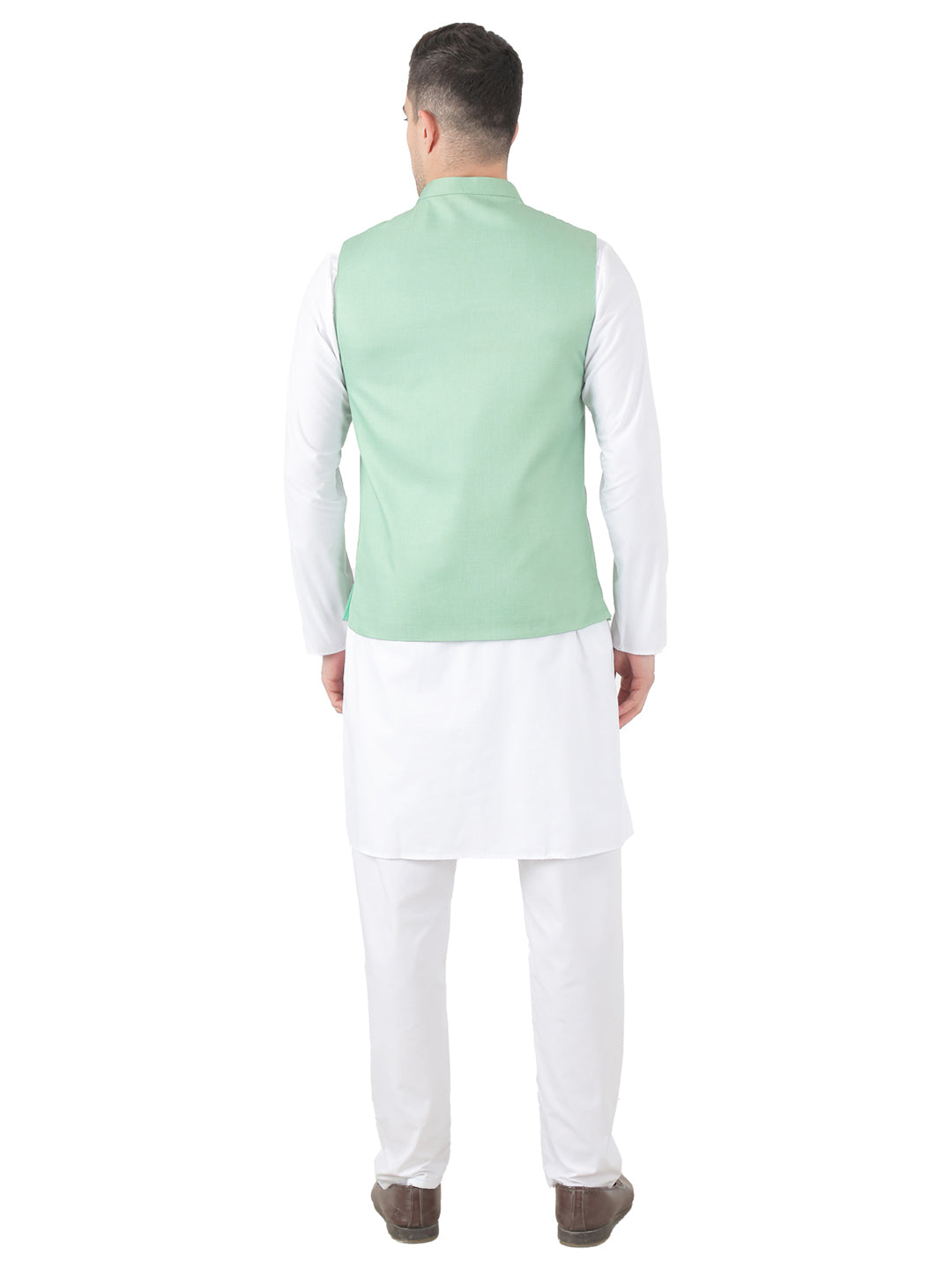 Men Kurta Set With 5 Button Jacket - Tahvo India