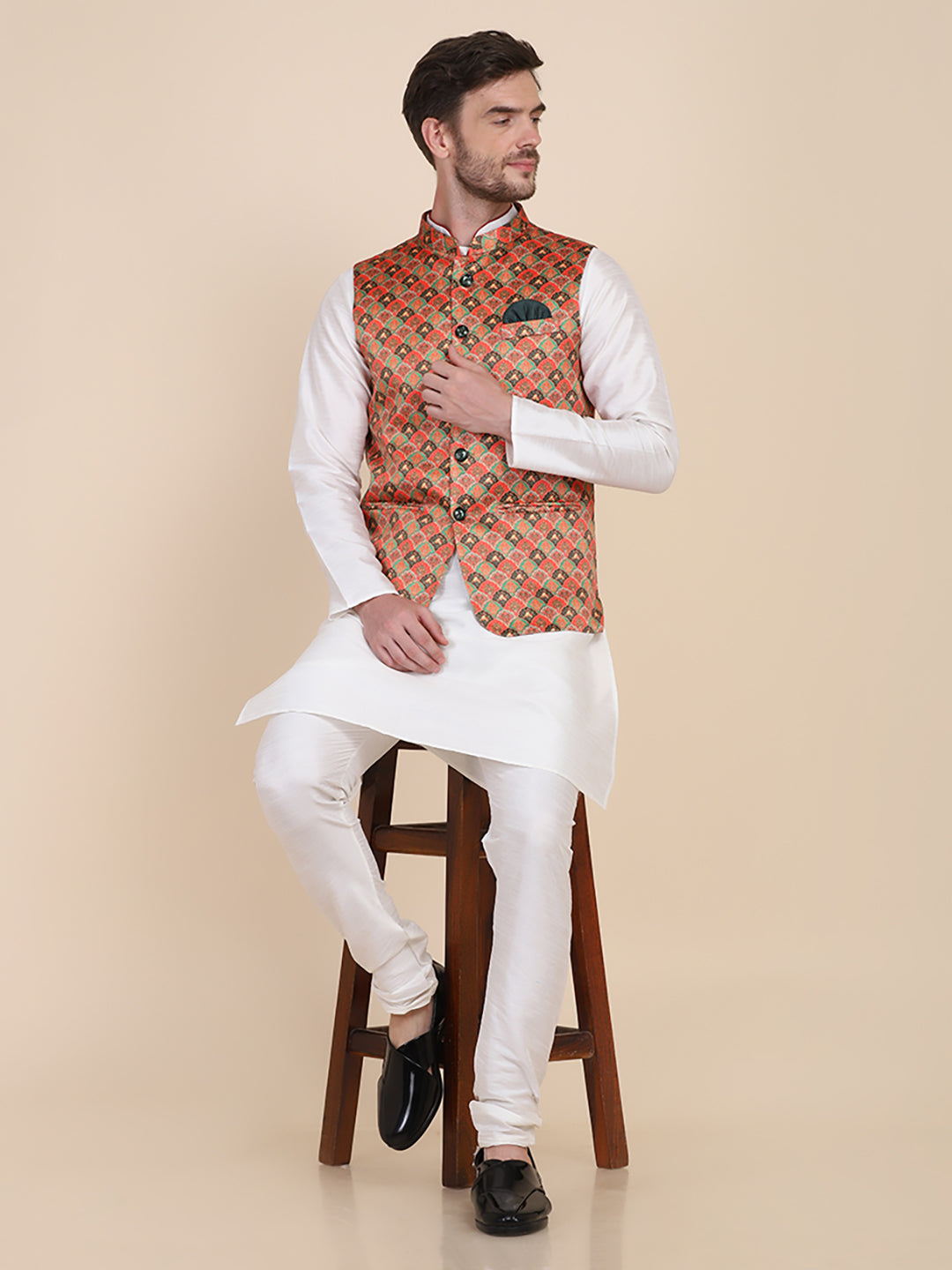 Men Kurta Set With Jacket - Tahvo India