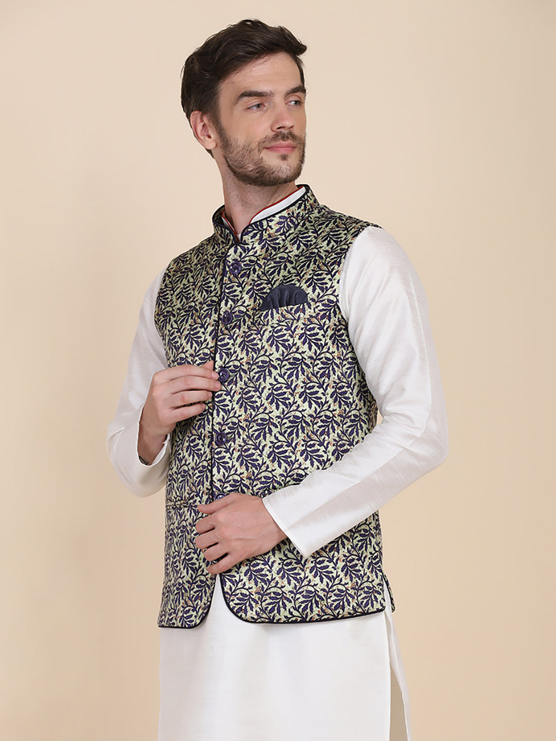 Men Kurta Set With Jacket - Tahvo India