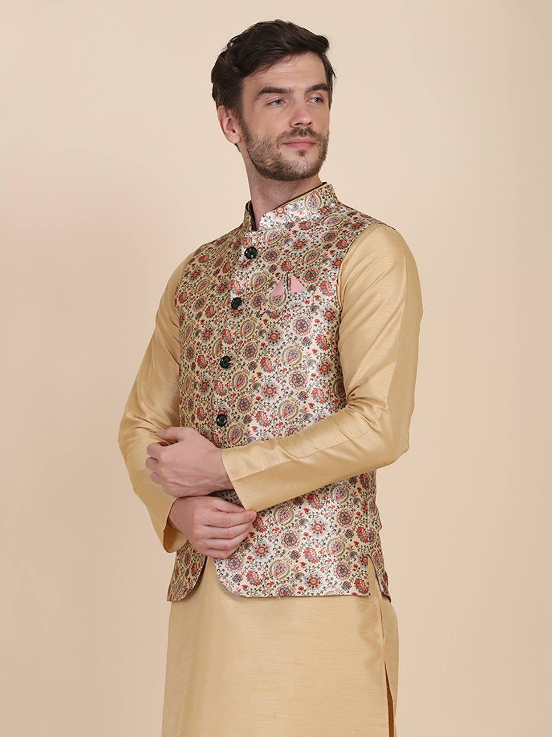 Men Kurta Set With Jacket - Tahvo India