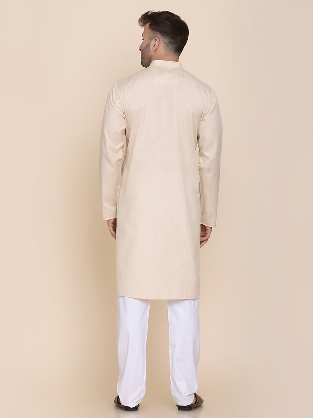 Men Beige Kurta Set - Tahvo India