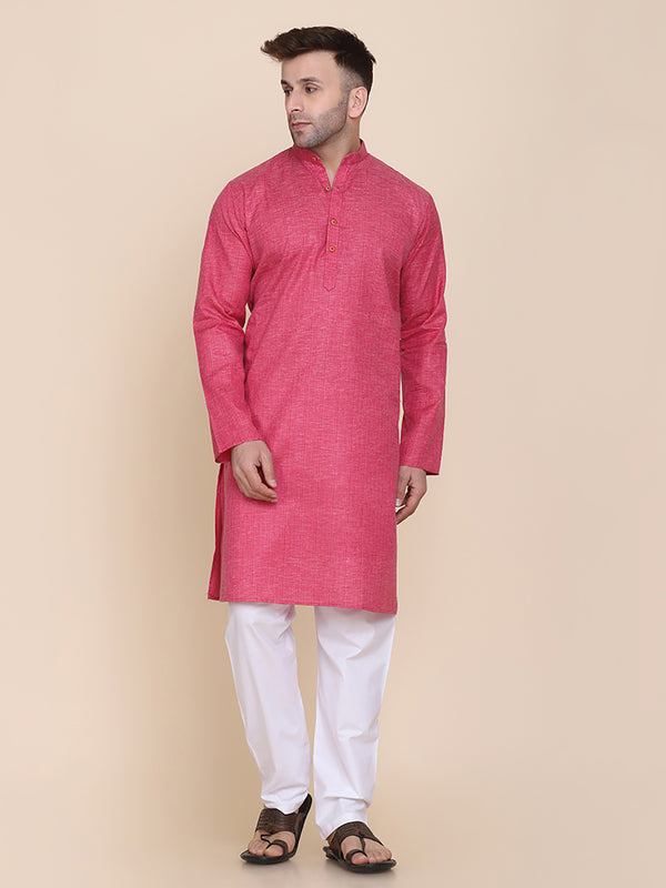 Men Pink Kurta Set