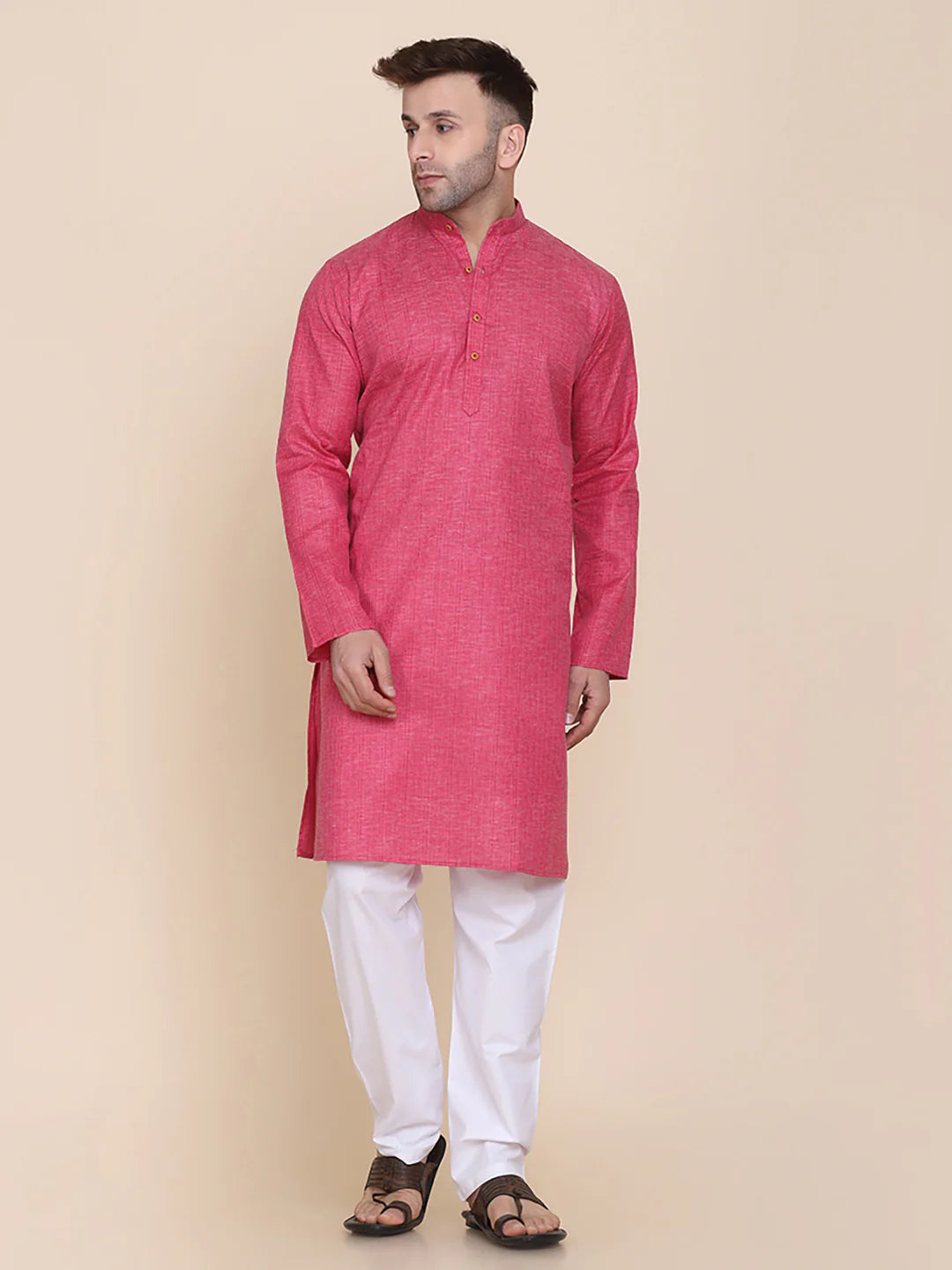 Men Pink Kurta Set