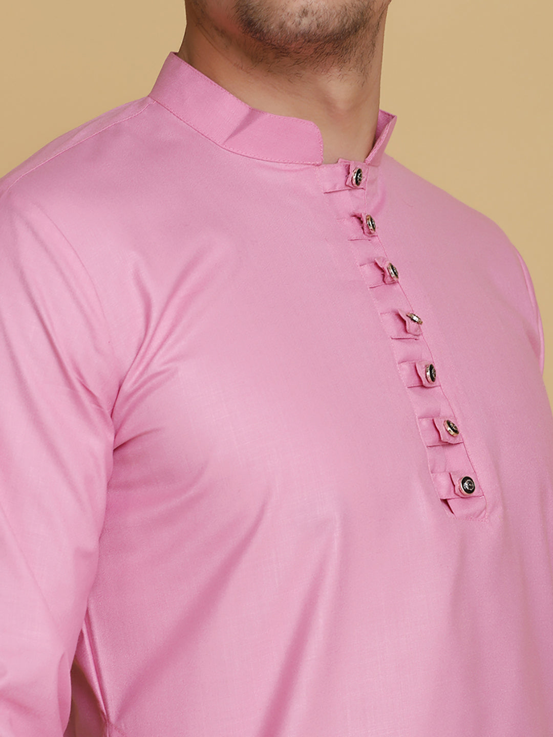 Men Pink Kurta Set - Tahvo India