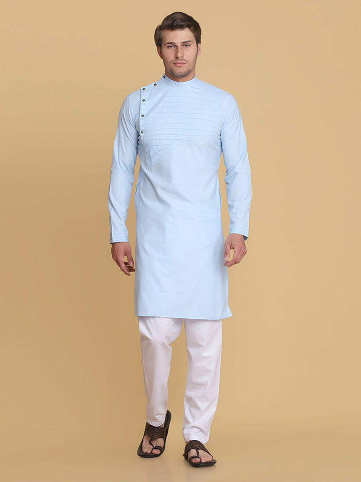 Men Sky blue Kurta Set - Tahvo India