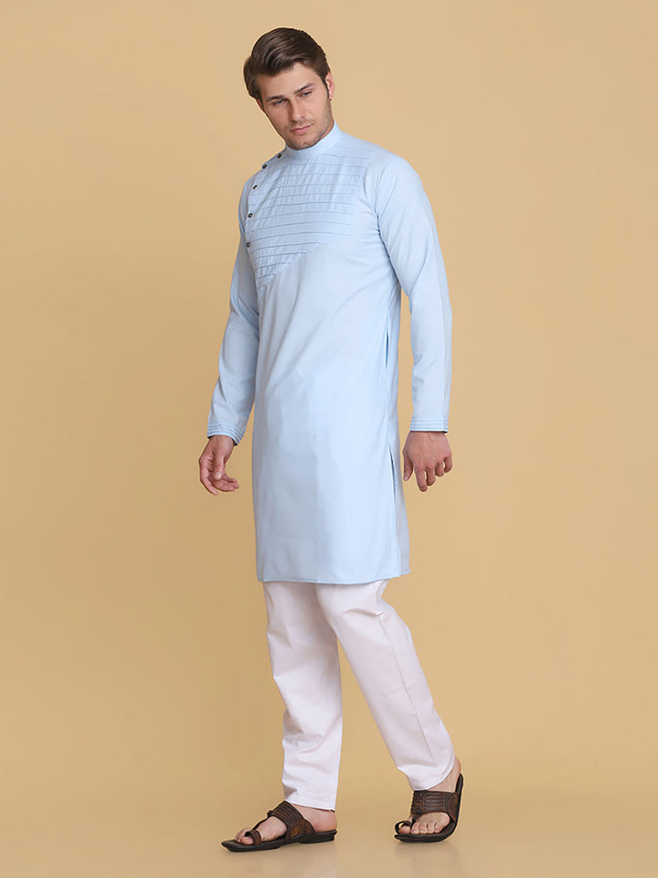 Men Sky blue Kurta Set - Tahvo India