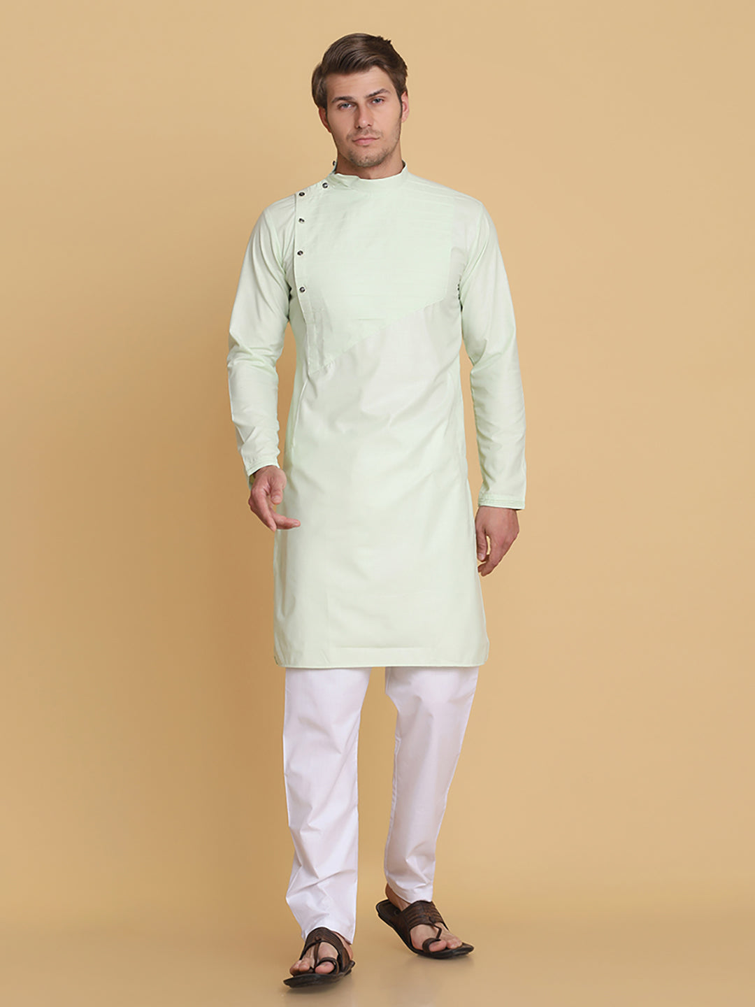 Men Green Kurta Set - Tahvo India