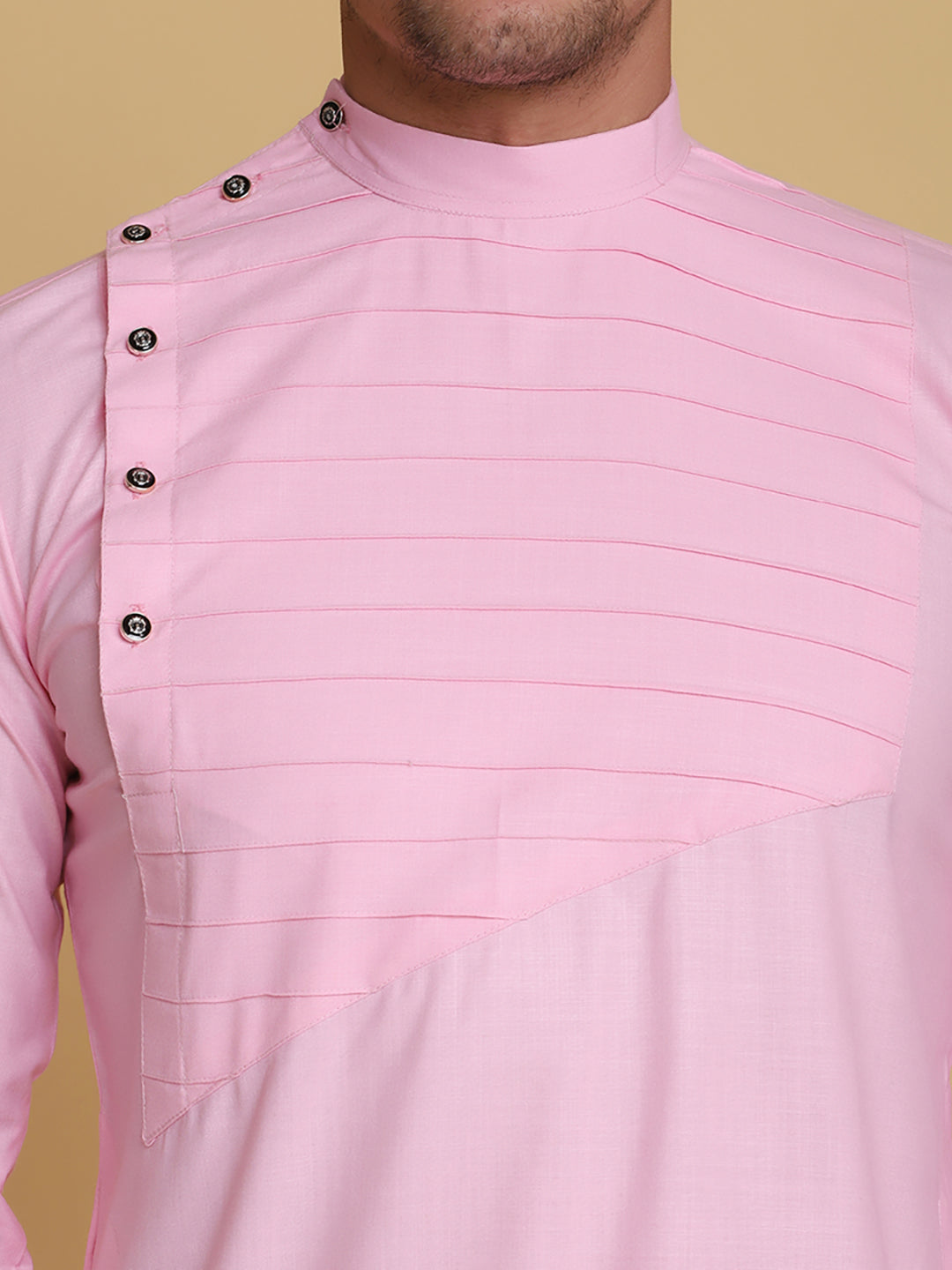 Men Pink Kurta Set - Tahvo India