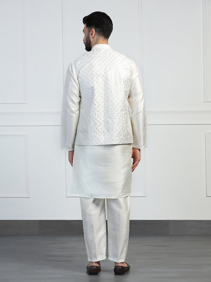 Men Embroidered Jacket With Kurta Pyjama - Tahvo India