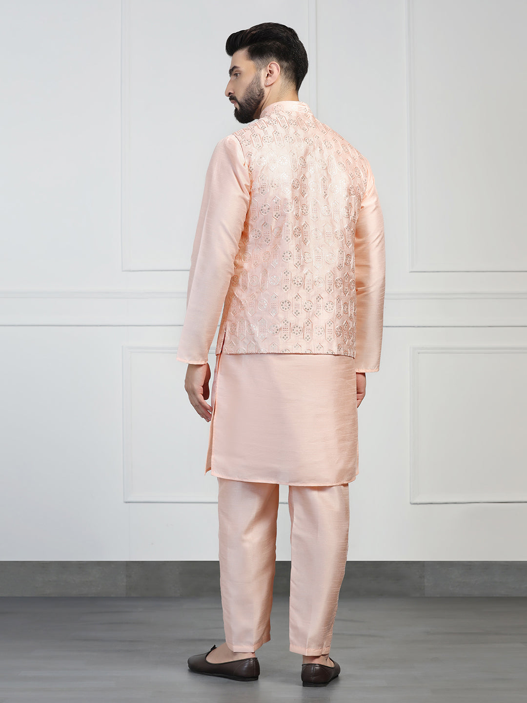 Men Embroidered Jacket With Kurta Pyjama - Tahvo India
