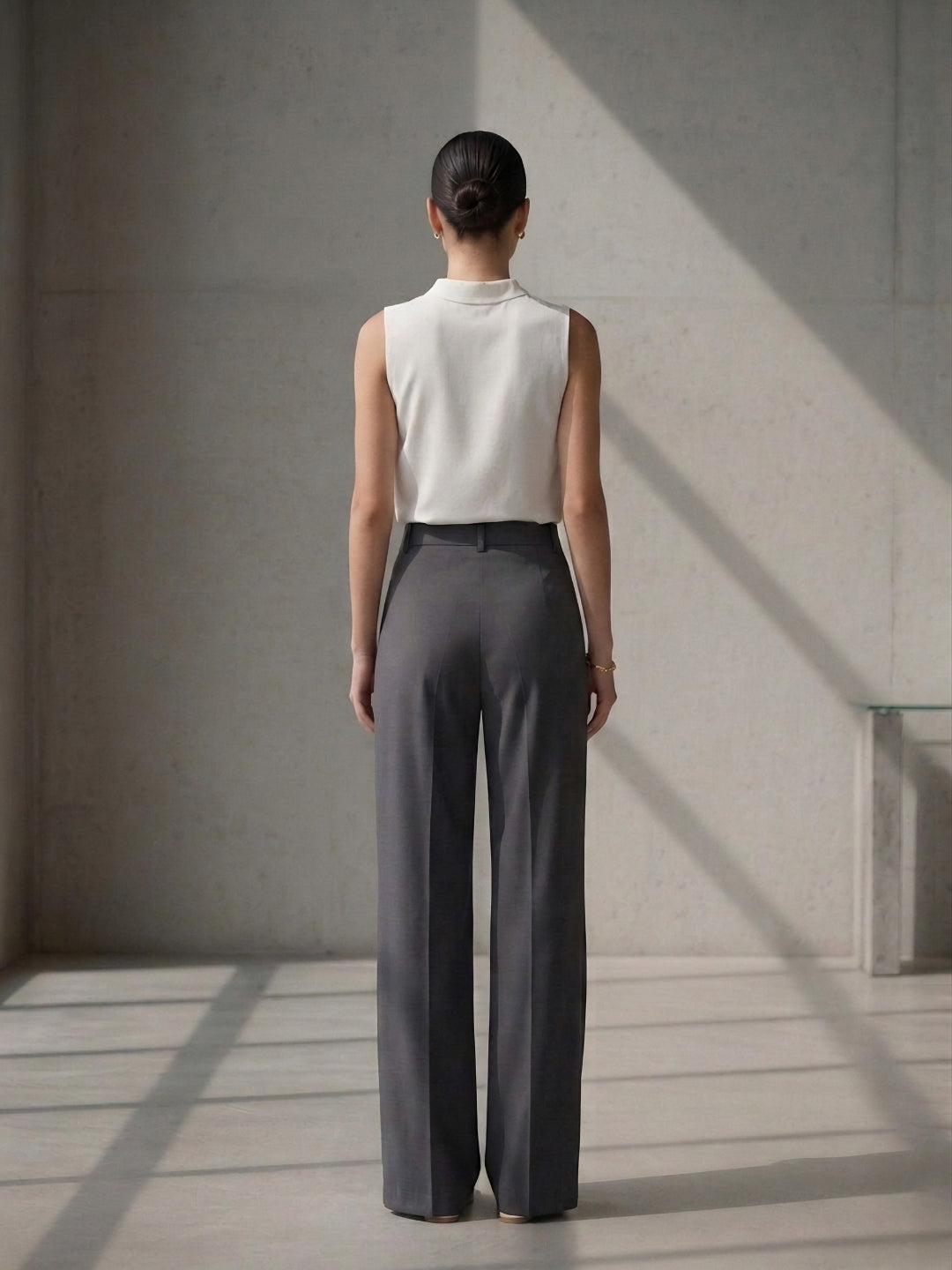 Grey wide leg Trousers