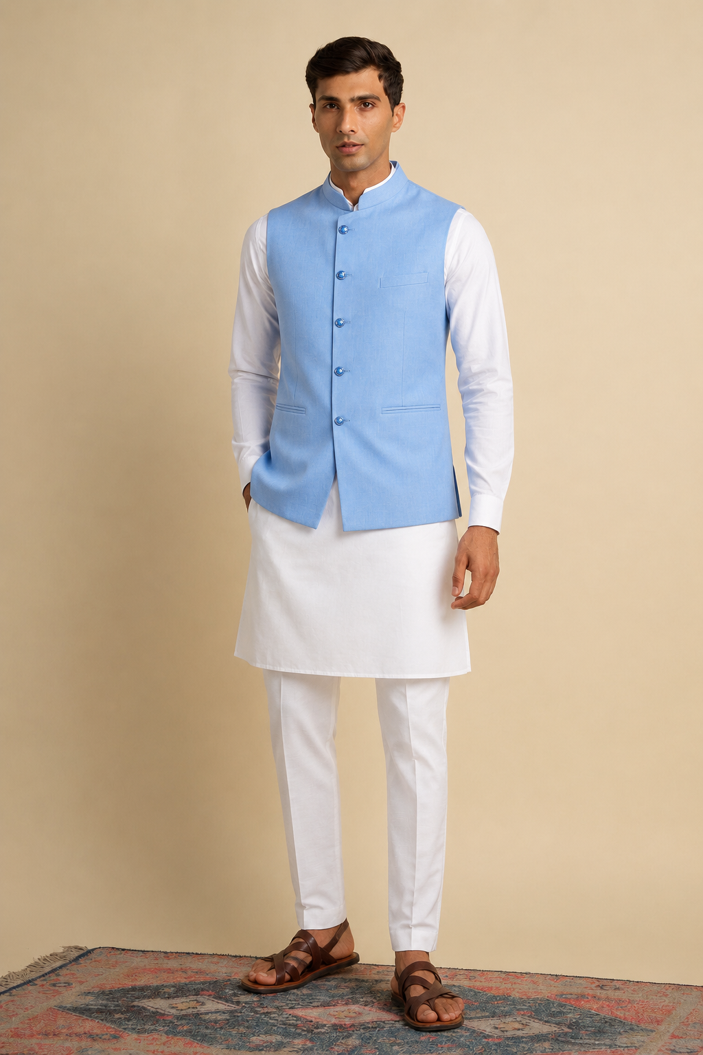 Men Kurta Set With Jacket