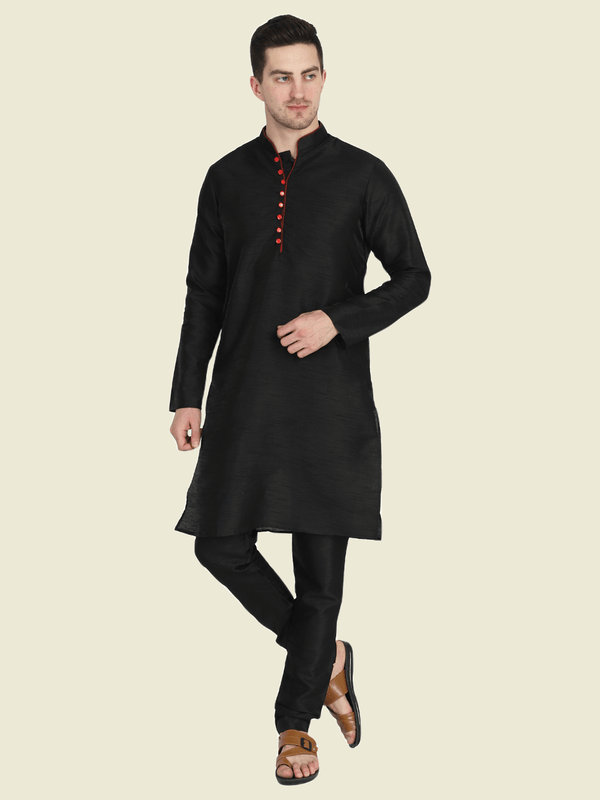 Men Black Kurta Set - Tahvo India