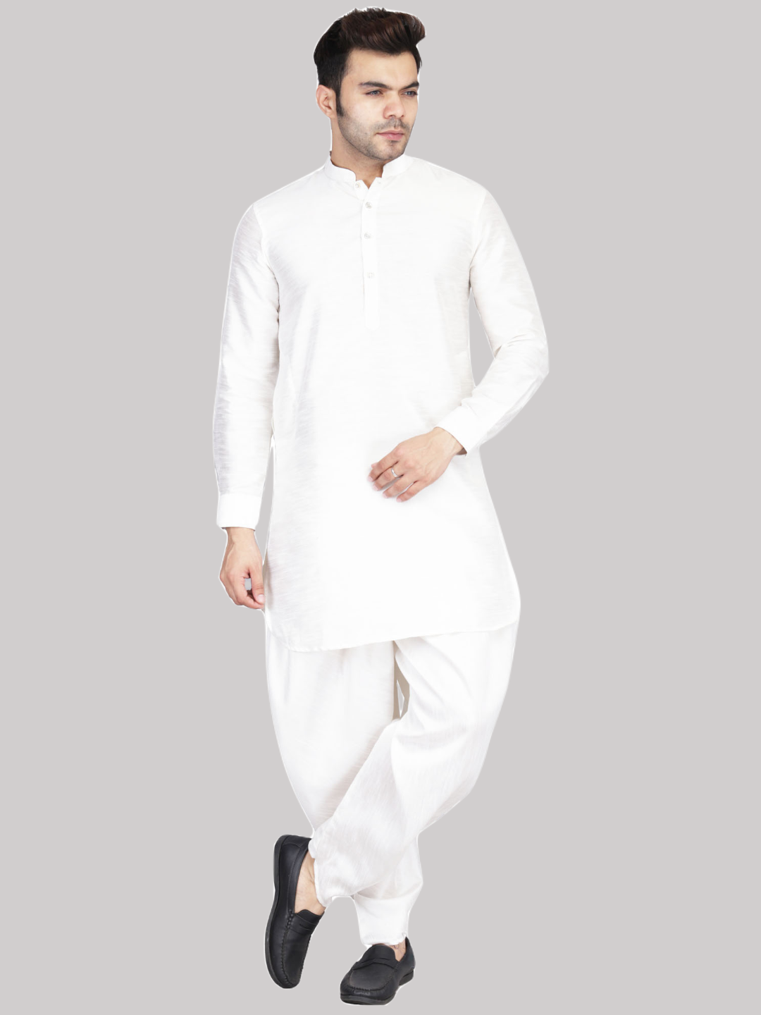Men White Dhoti Kurta Set - Tahvo India