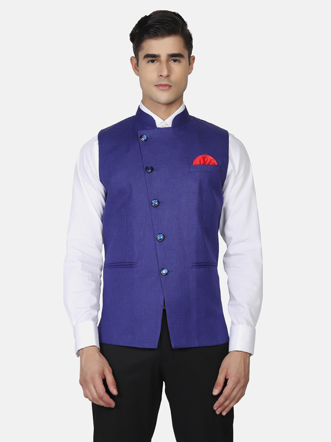 Men Purple Angrakha Nehru Jacket - Tahvo India