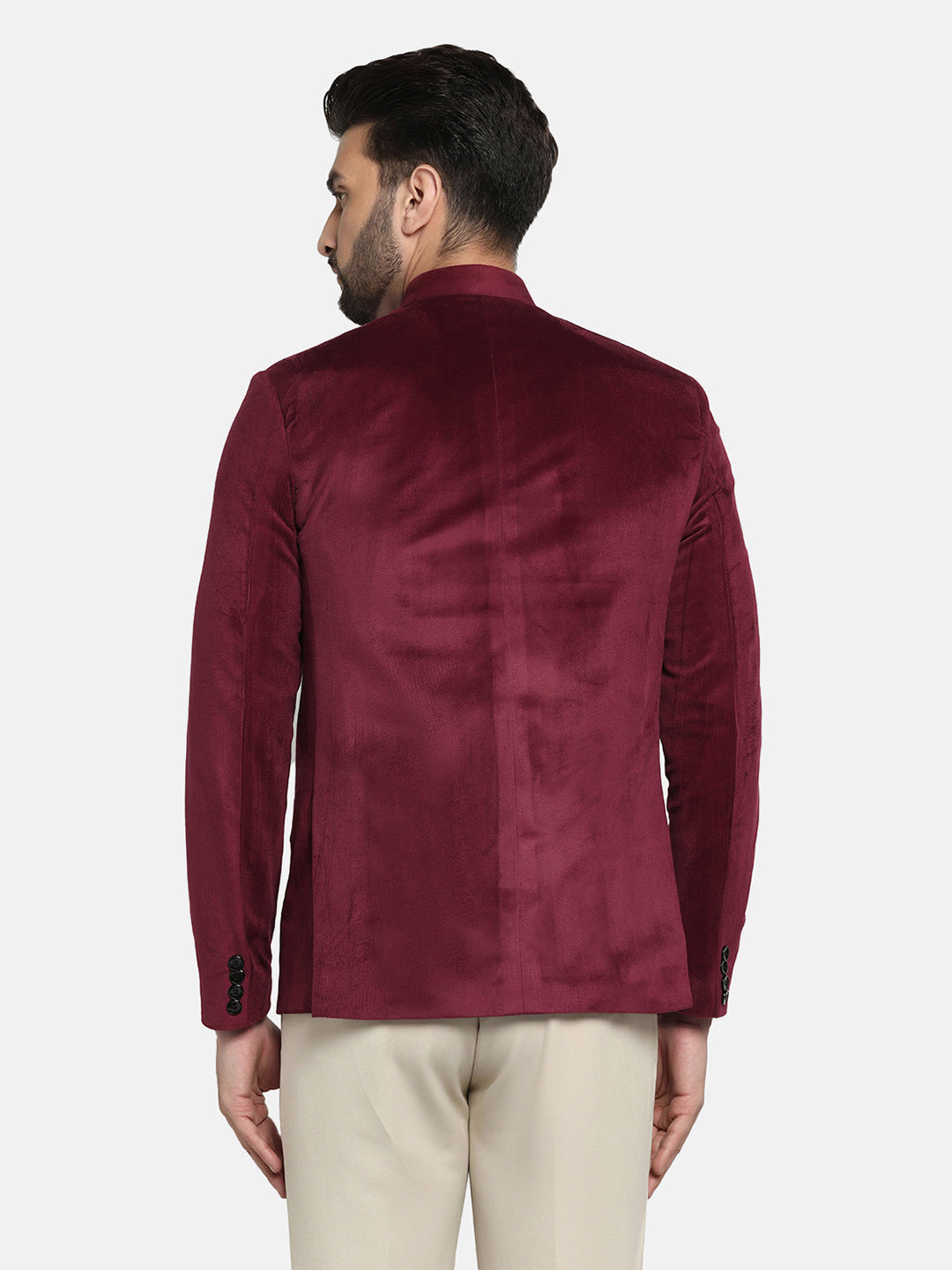 Men Velvet Bandhgala Blazer - Tahvo India