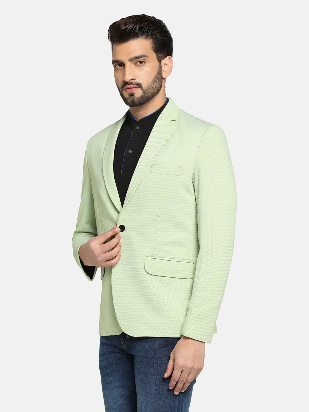 stretchable Textured Men Blazer - Tahvo India
