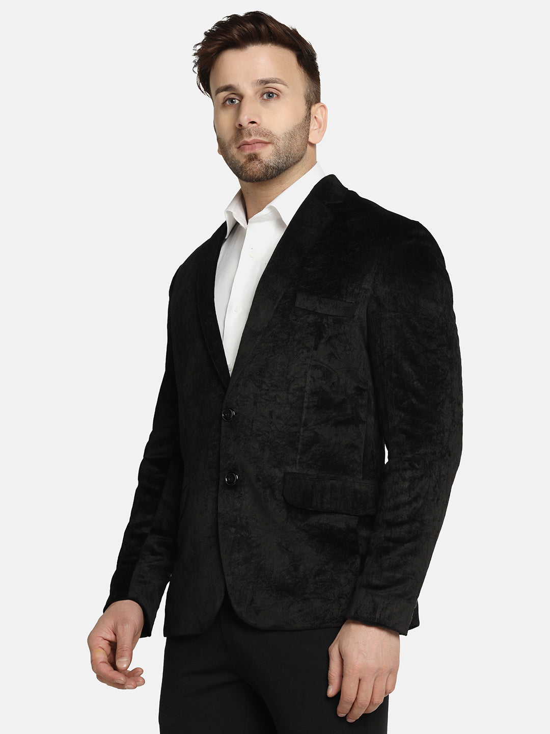 Men Black Velvet Blazer - Tahvo India