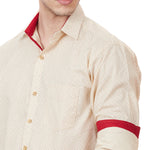 TAHVO Beige Printed Shirt
