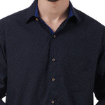 TAHVO Dark Blue Printed Shirt
