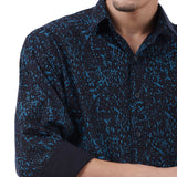 TAHVO Dark Blue Water Printed Shirt