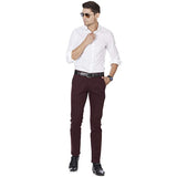 TAHVO men cotton maroon casual trousers