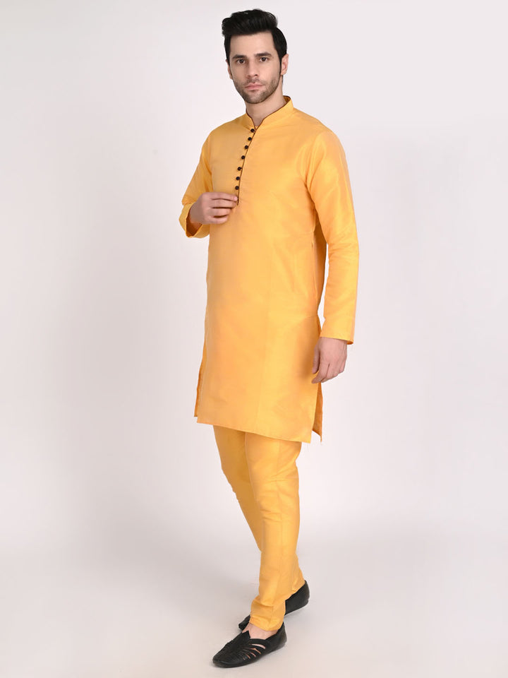 Men Silk Kurta With Churidar Pyjama - Tahvo India