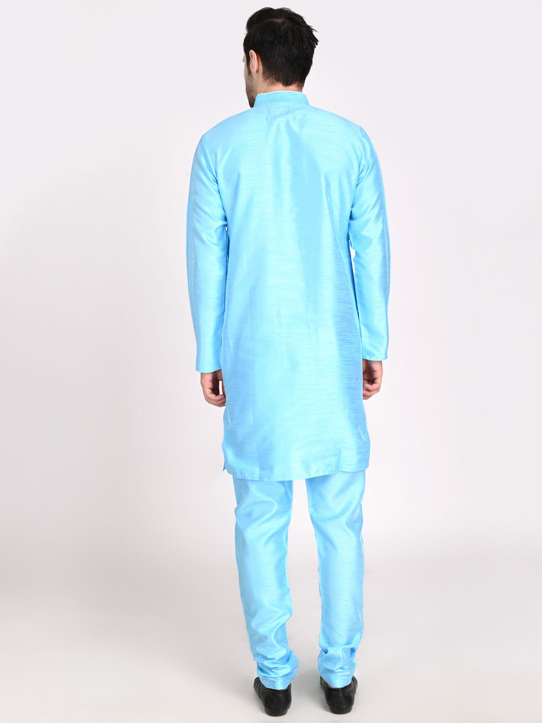 Men Dupion Silk Kurta With Churidar Pyjama - Tahvo India