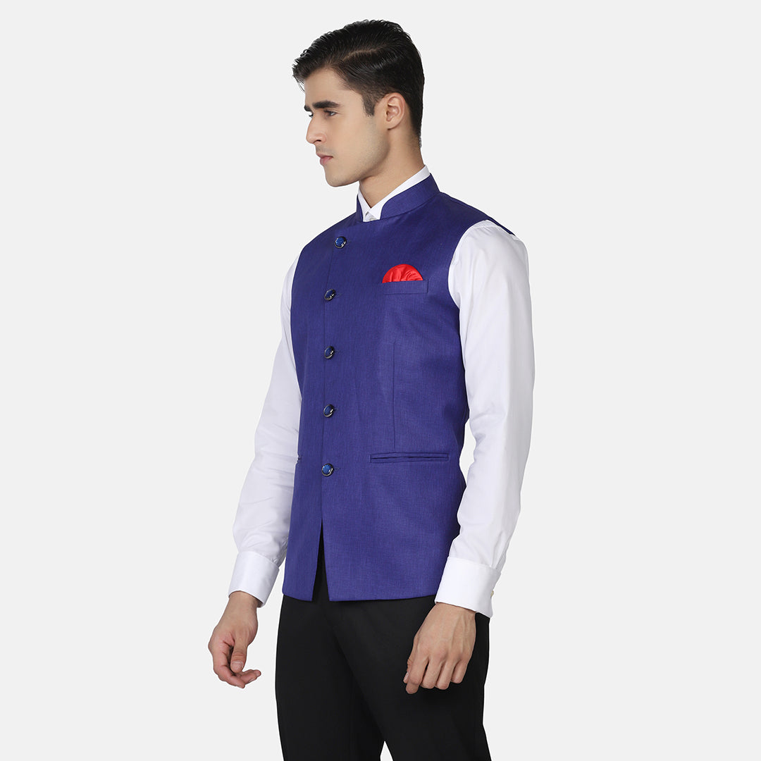 Men Purple Angrakha Nehru Jacket - Tahvo India